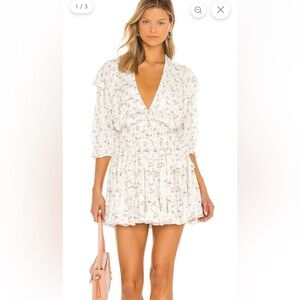 JEN'S PIRATE BOOTY PETIT MINI DRESS IN WINTER WHITE FLORAL